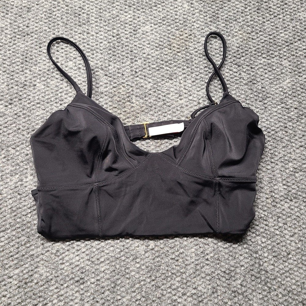 Victorias Secret Bikini Top Womens M Black Stretch Spaghetti Strap 313305-093